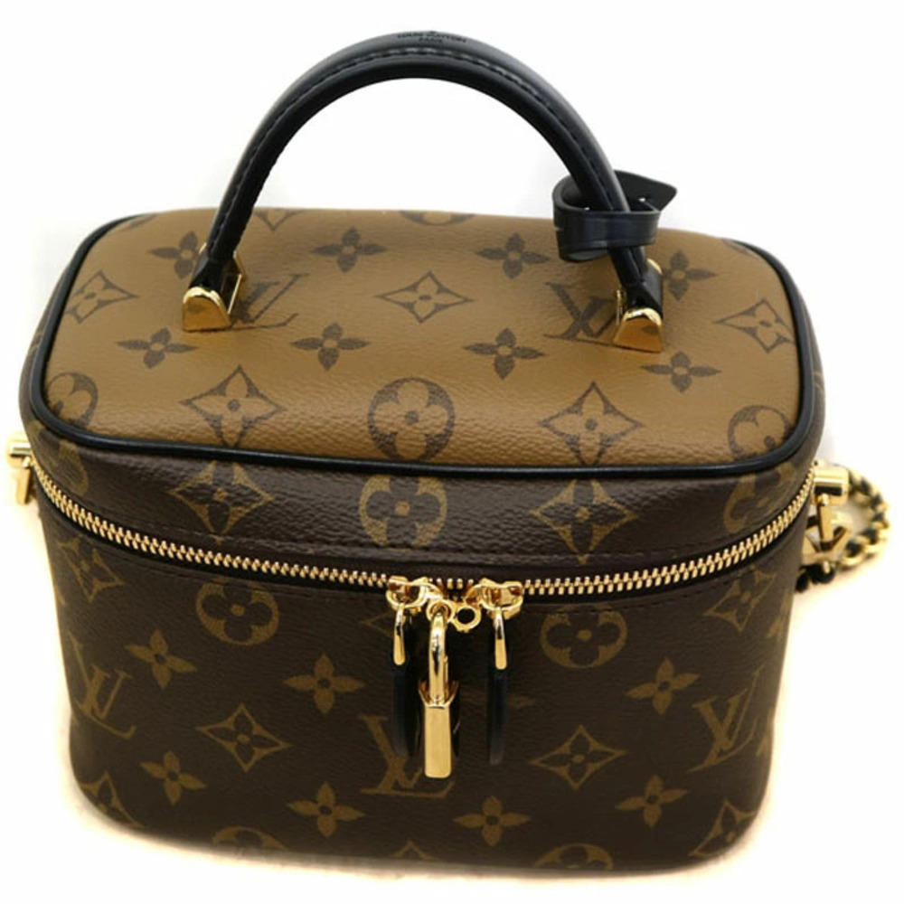 LOUIS VUITTON Vanity NV Handbag Shoulder Bag Reverse Brown Camel Tan Brown LV